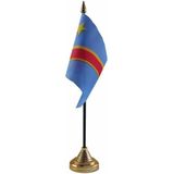 4x stuks Congo tafelvlaggetje 10 x 15 cm met standaard - Supporters feestartikelen/versiering