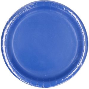 80x Kartonnen bordjes blauw 23 cm - Wegwerpborden van karton - Feestbordjes - Feestartikelen tafeldecoratie