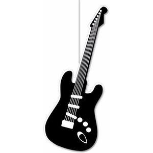 Hangdecoratie muziek thema gitaar 42 x 16 cm - Feestartikelen/versiering van gitaren