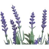 2x Stuks Paarse Lavandula/Lavendel Kunstplant 32 cm In Witte Pot - Kunstplanten/Nepplanten