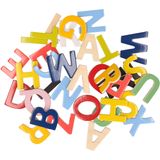 37x Magnetische houten letters gekleurd - Koelkast speelgoed magneten letters - Leren spellen en schrijven