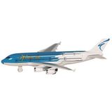 Speelgoed passagiers vliegtuig blauw/wit 19 cm
