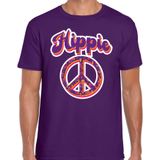 Hippie t-shirt paars voor heren - 60s / 70s / toppers outfit / kleding