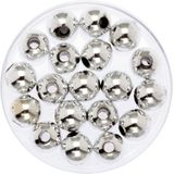 240x stuks sieraden maken glans deco kralen in het zilver van 8 mm - Kunststof reigkralen voor armbandjes/kettingen