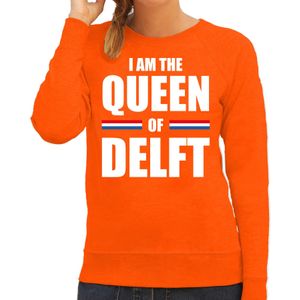Koningsdag sweater I am the Queen of Delft - dames - Kingsday Delft outfit / kleding / trui