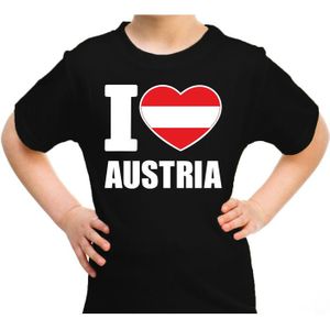 I love Austria t-shirt zwart voor kids - Oostenrijks landen shirt - Oostenrijk supporters kleding