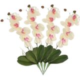 Set van 4x stuks roze/wit Orchidee/Phalaenopsis kunstplant takken 44 cm voor binnen -  kunstplanten/nepplanten/binnenplanten