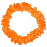 Set van 12x stuks hawaii bloemen slingers neon oranje - Oranje fans artikelen - Koningsdag