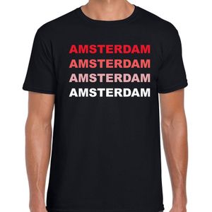 Amsterdam steden t-shirt zwart voor heren - Holland / Amsterdamse wereldstad shirt / kleding - 020