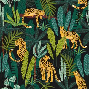 60x Luxe tafel diner/lunch servetten in een safari/jungle/cheetah thema print - Formaat 33 x 33 cm - 3-laags