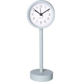 Tafelklok staand - metaal - grijs - 22 cm- pilaarklok - kinderkamer klokje