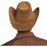 Boland Carnaval verkleed Cowboy hoed Nebraska - bruin - voor volwassenen - Western/explorer thema