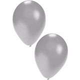 20x Helium ballonnen 27 cm wit/zilver + helium tank/cilinder - Bruiloft - Trouwen - Huwelijk -Thema versiering