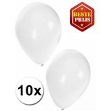 20x Helium ballonnen 27 cm wit/zilver + helium tank/cilinder - Bruiloft - Trouwen - Huwelijk -Thema versiering