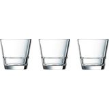 12x Tumbler waterglazen transparant stapelbaar 210 ml - Glazen - Drinkglas/waterglas/sapglas