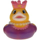 Rubber badeendje prinses - paars - badkamer fun artikelen - size 5 cm - kunststof - speelgoed eendjes