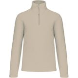 Kariban Fleece trui - beige - halve ritskraag - warme winter sweater - heren - polyester