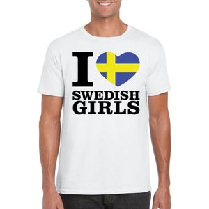 I love Swedish girls t-shirt wit heren - Zweden shirt