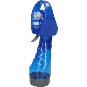 Gerimport waterspray ventilator - 1x stuks -blauw - 27 cm