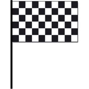 10x Finish vlag zwaaivlag 30 x 45 cm - Race thema feestartikelen - Race vlaggen - Formule 1 vlag