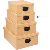 5Five Opbergdoos/box - 4x - goudgeel - L30 x B24 x H12 cm - Stevig karton - Industrialbox