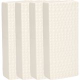 Gerimport Waterverdamper - 4x - creme wit - keramiek - 400 ml - radiatorbak luchtbevochtiger - 7,4 x 17,7 cm