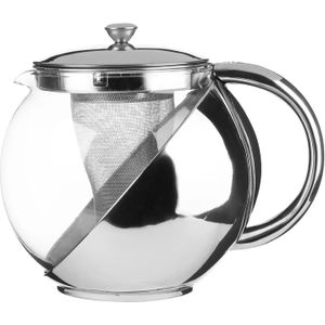 Theepot met filter - zilver