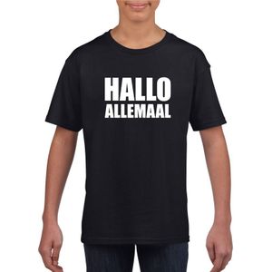 Hallo allemaal tekst zwart t-shirt voor kinderen