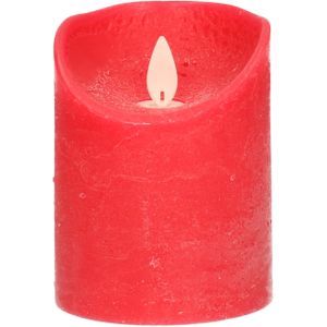 1x Rode LED Kaarsen / Stompkaarsen 10 cm - Luxe Kaarsen Op Batterijen met Bewegende Vlam