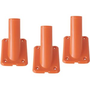 3x stuks vlaggenstokhouder oranje voor vlaggen tot 32 mm - geslaagd / huwelijk / Koningsdag - vlaggenhouder / vlaggenstokhouders