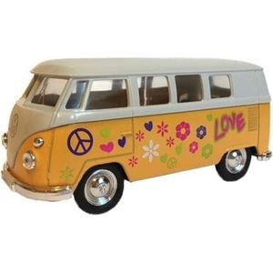 Speelgoed Volkswagen gele hippiebus 15 cm