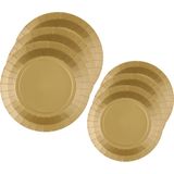 Santex Feest/verjaardag borden set - 40x stuks - goud - 17 cm en 22 cm