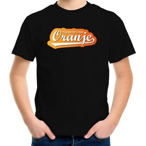Zwart Holland fan t-shirt voor kinderen - supporter van oranje - Nederland supporter - EK/ WK shirt / outfit