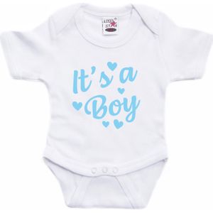 Its a boy gender reveal cadeau tekst baby rompertje wit jongens - Kraamcadeau - Babykleding