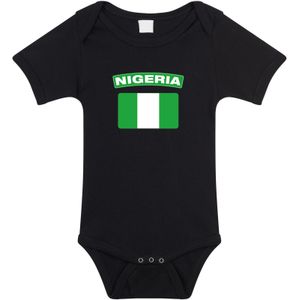 Nigeria baby rompertje met vlag zwart jongens en meisjes - Kraamcadeau - Babykleding - Nigeria landen romper