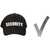 Zwarte security verkleed pet / cap met metalen beveiligings embleem / speldje voor kinderen - verkleedkleding / carnaval outfit
