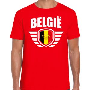 Belgie landen / voetbal t-shirt - rood - heren - voetbal liefhebber