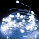 Christmas Decoration draadverlichting zilver- 2x - 66 leds wit -batterij-1m