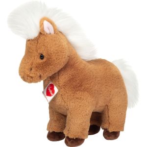 Hermann Teddy Knuffeldier Shetland Pony/paardje - pluche stof - premium kwaliteit knuffels - bruin - 30 cm