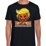 Trumpkin make Halloween great again verkleed t-shirt zwart voor heren - horror pompoen shirt / kleding / kostuum
