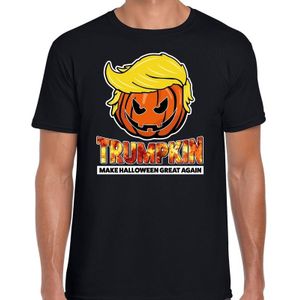 Trumpkin make Halloween great again verkleed t-shirt zwart voor heren - horror pompoen shirt / kleding / kostuum