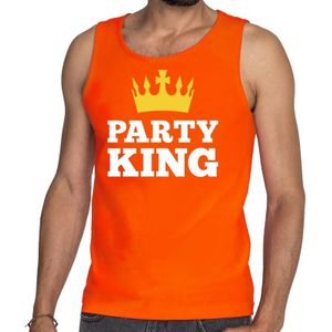 Oranje Party King tanktop / mouwloos shirt - Singlet voor heren - Koningsdag kleding