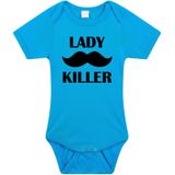 Lady killer tekst baby rompertje blauw jongens - Kraamcadeau - Babykleding