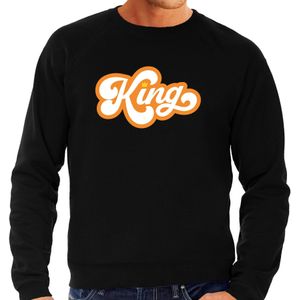 King Koningsdag sweater - zwart - heren - Koningsdag kleding / outfit / trui