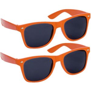 Hippe party - zonnebrillen - oranje - 2 stuks - carnaval/verkleed