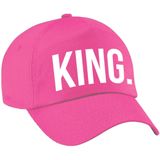 King and queen fun pet roze voor koppels / bruidspaar - cadeau baseball cap - carnaval fun accessoire / Koningsdag / huwelijk