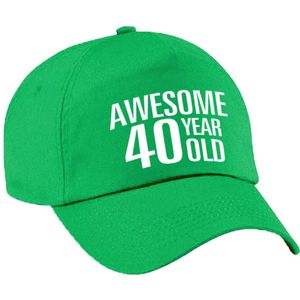 Awesome 40 year old verjaardag pet / cap groen voor dames en heren - baseball cap - verjaardags cadeau - petten / caps