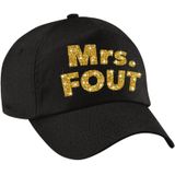 Mrs. FOUT pet  / cap zwart met goud bedrukking dames -  Foute party cap