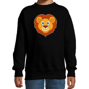 Cartoon leeuw trui zwart voor jongens en meisjes - Kinderkleding / dieren sweaters kinderen