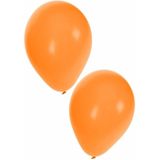 20x Helium ballonnen 27 cm zwart/oranje + helium tank/cilinder - Halloween/thema versiering